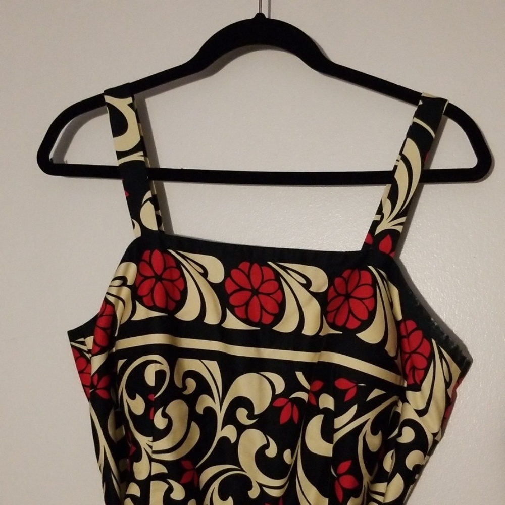 Red/creme/black pinup dress